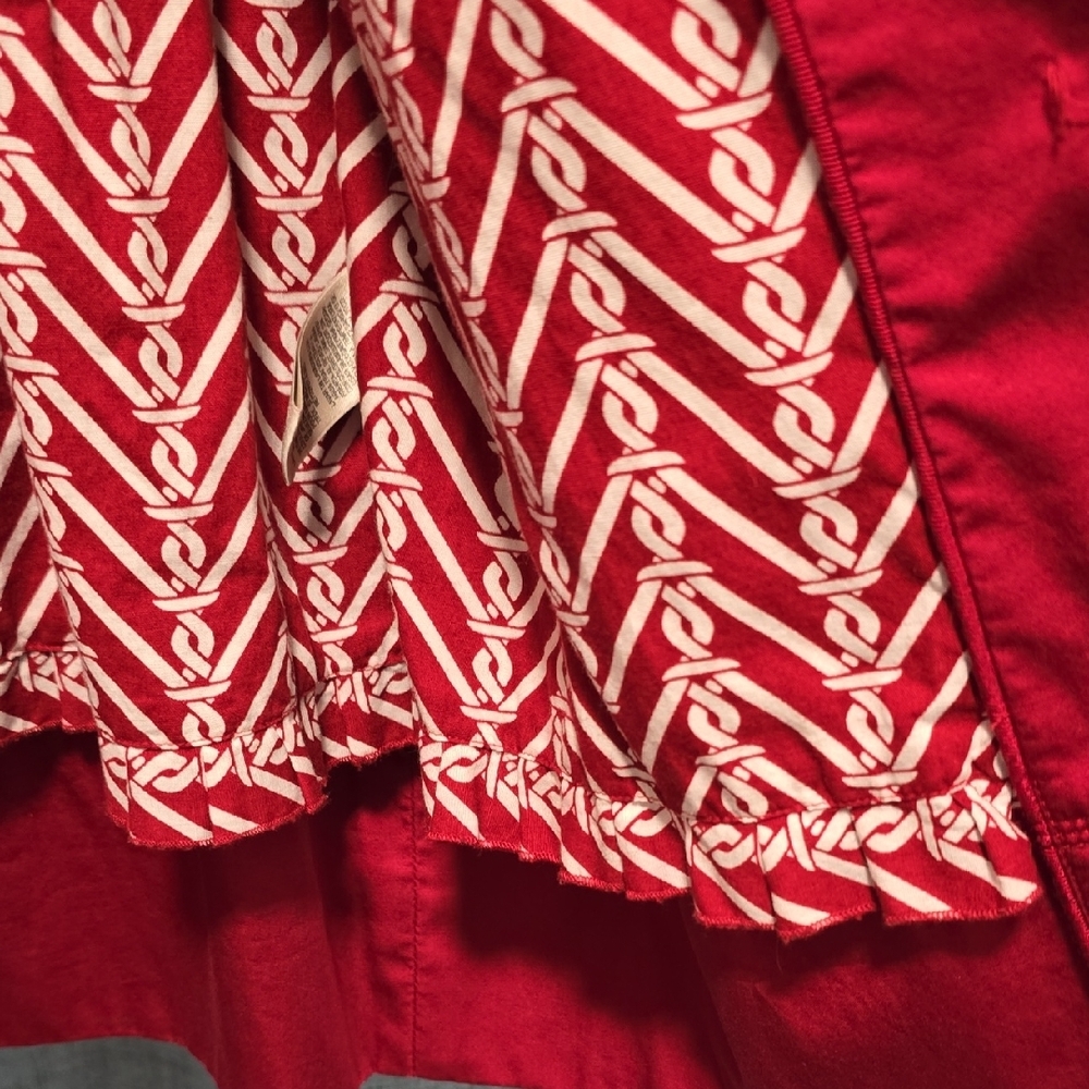 Juicy Couture Vibrant Red Double Breasted 3/4 Sleeve Trench‎ Coat Size Medium - Picture 15 of 16